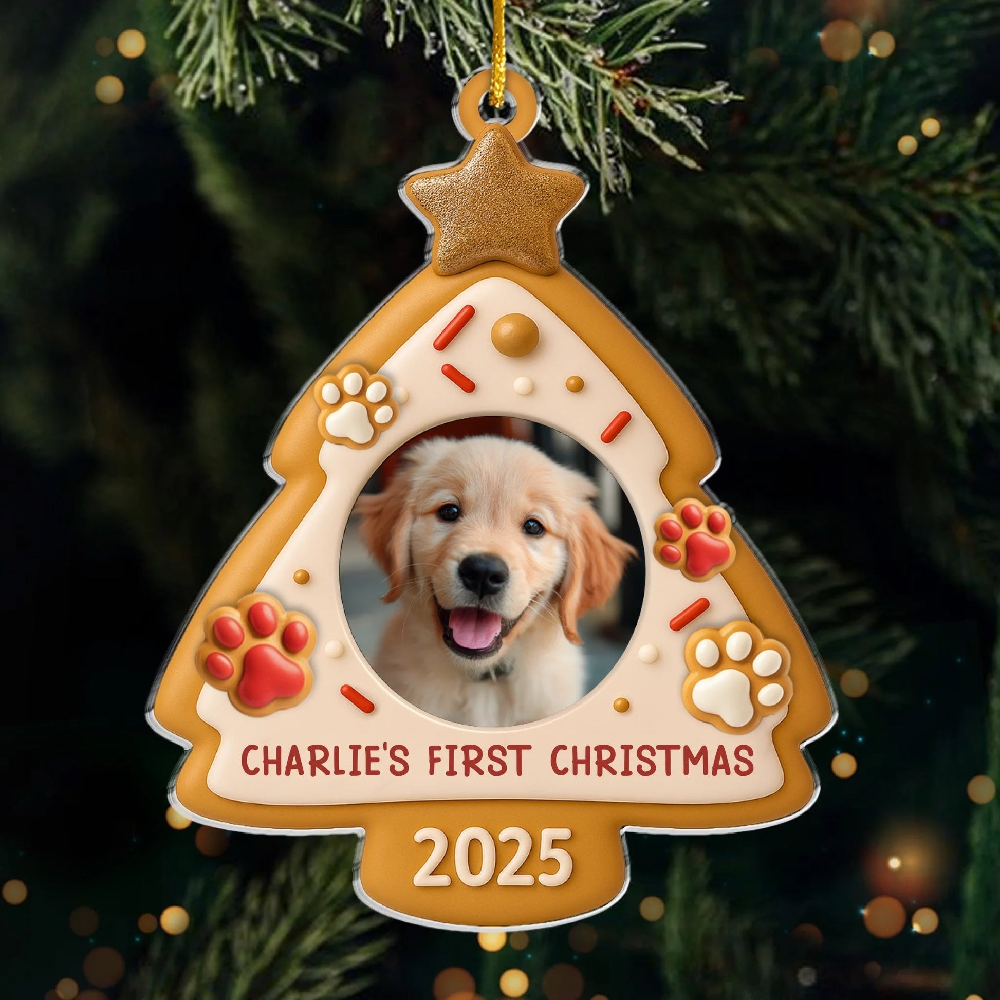 Personalized Pet Photo Ornament, Custom Dog or Cat Picture & Name Christmas Tree Decoration 2025