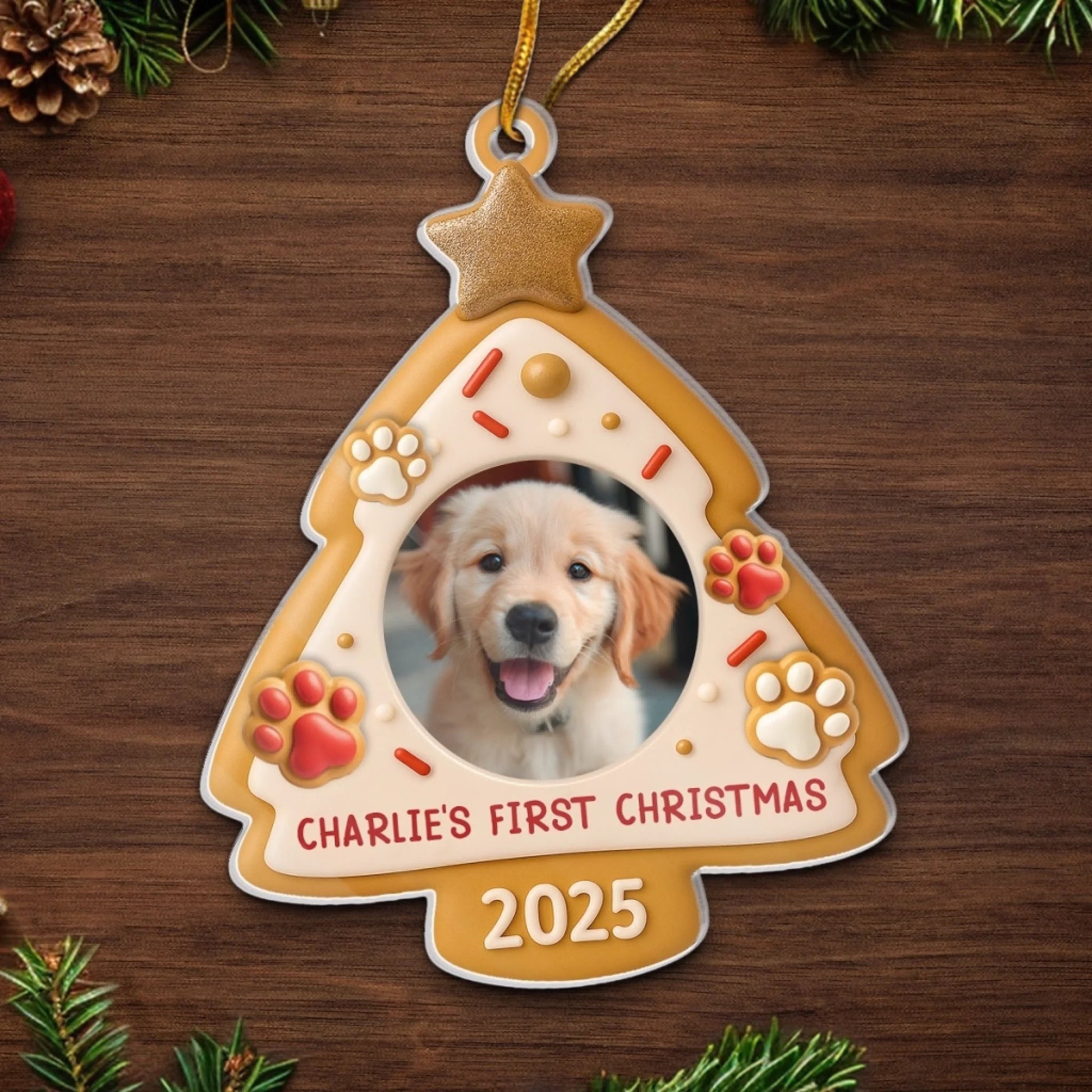 Personalized Pet Photo Ornament, Custom Dog or Cat Picture & Name Christmas Tree Decoration 2025