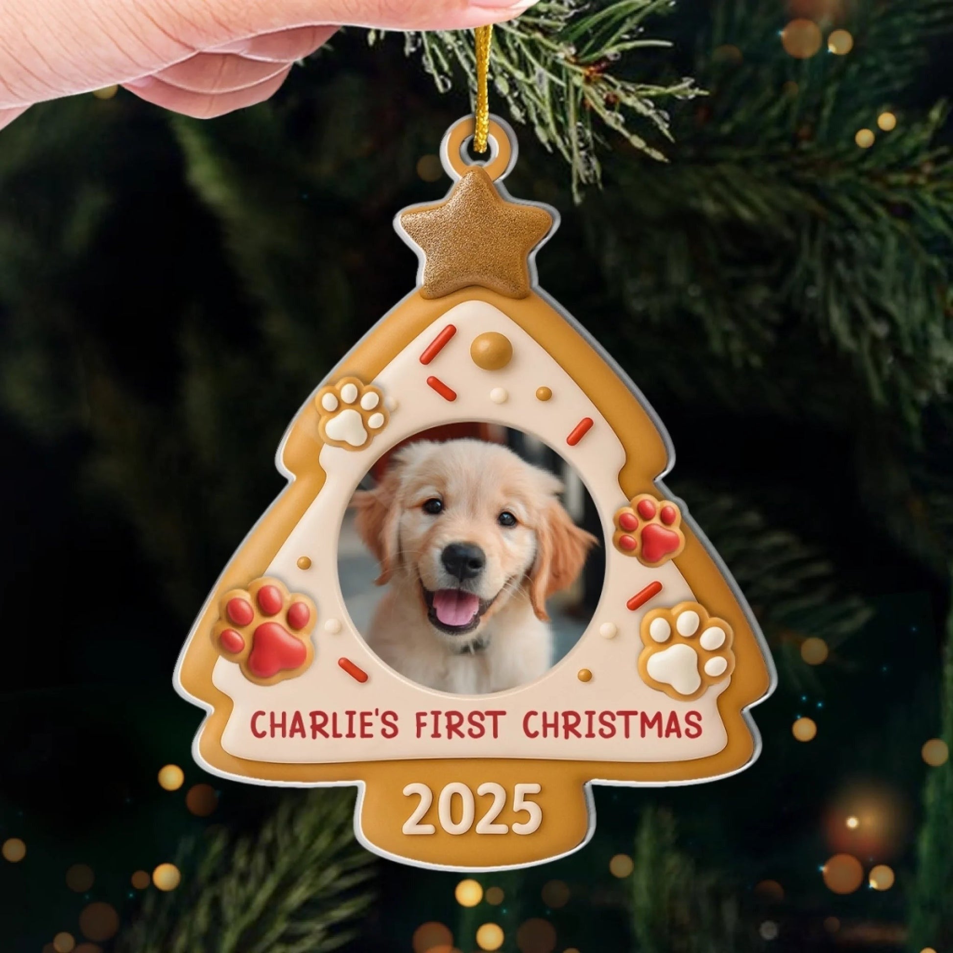 Personalized Pet Photo Ornament, Custom Dog or Cat Picture & Name Christmas Tree Decoration 2025