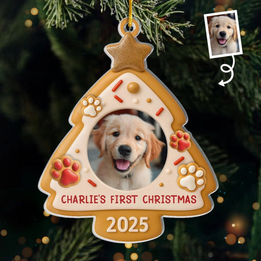 Personalized Pet Photo Ornament, Custom Dog or Cat Picture & Name Christmas Tree Decoration 2025