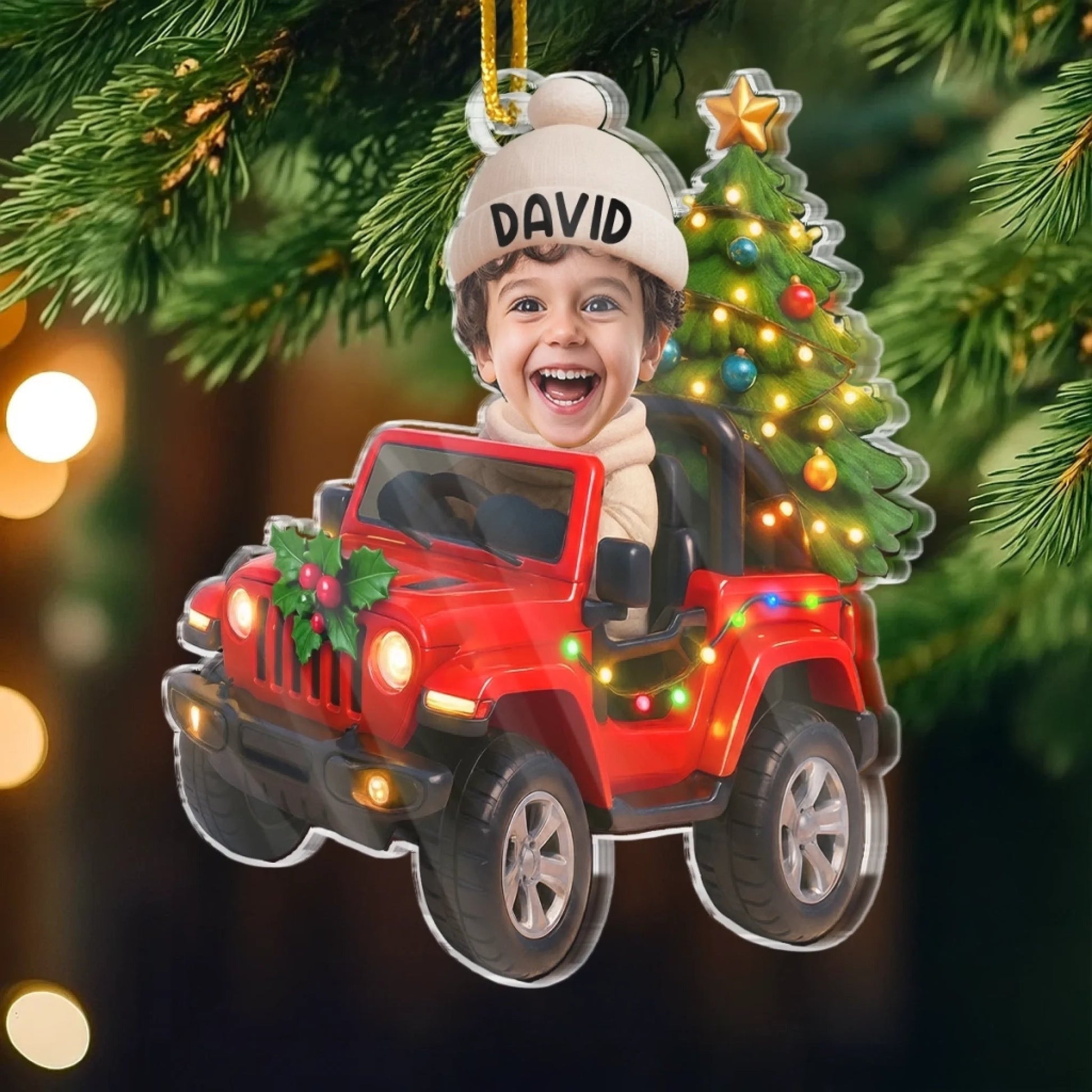 Custom Photo Acrylic Ornament - Personalized Christmas Birthday Gifts For Kids - Little Journeys Filled With Wonder