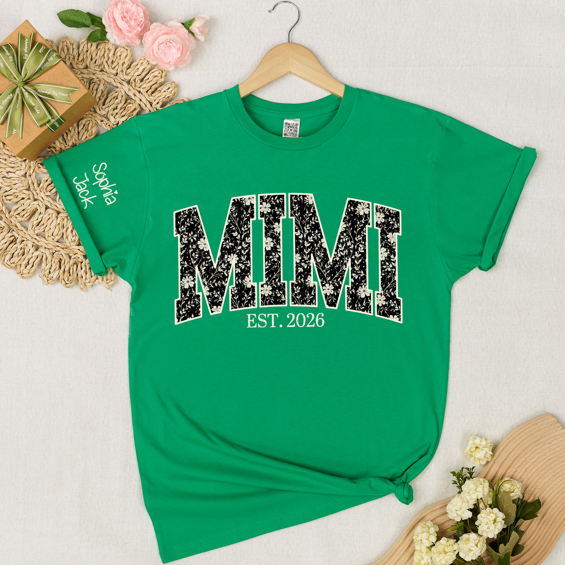 Personalized Nana Shirt with Floral Design – Custom Family Name Shirt for Grandmas