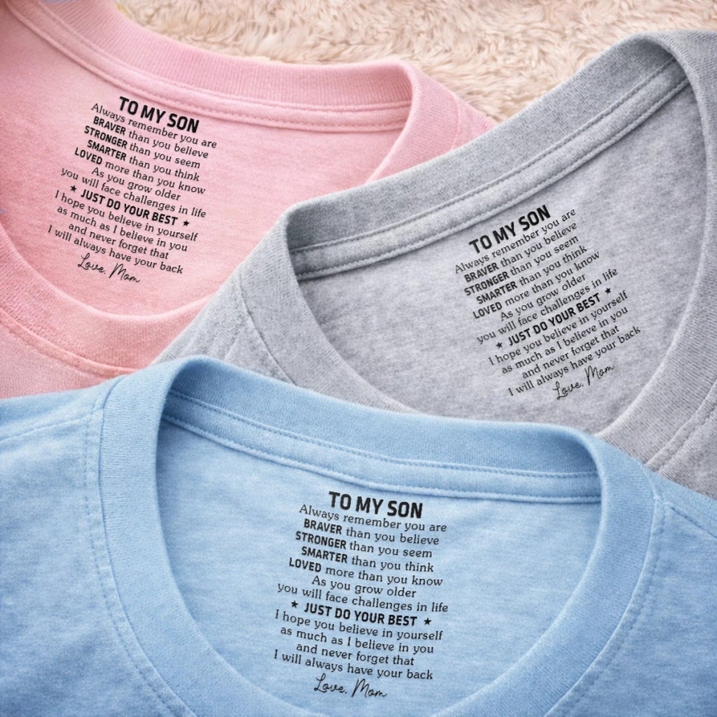Custom Inside Neck Print T-Shirt - Personalized Birthday Gifts For Son, Daughter - Just Do Your Best