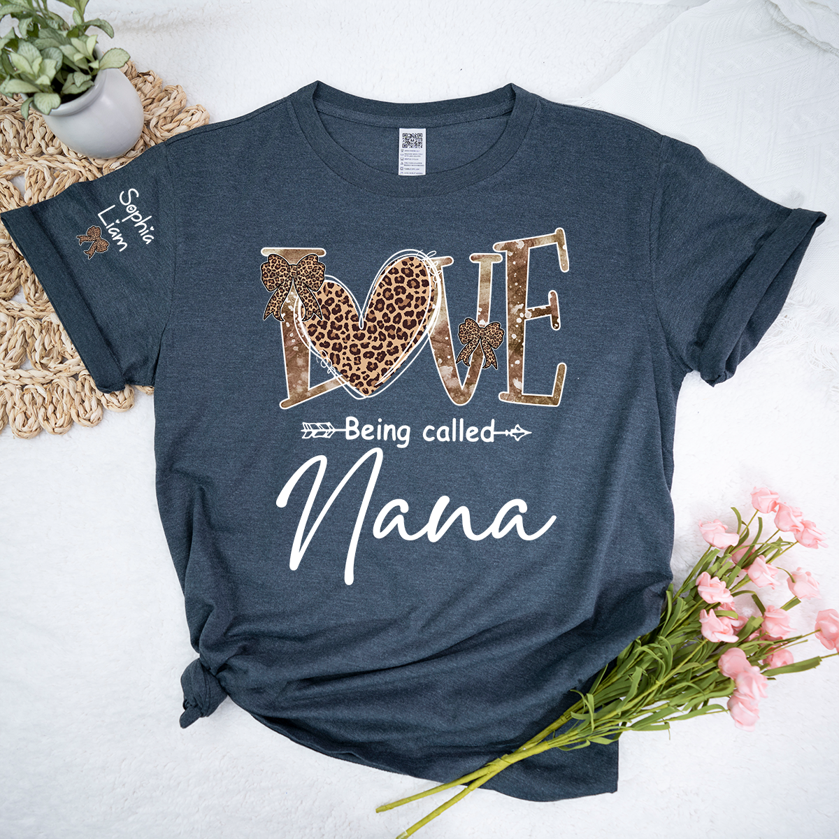 Love Being Called Nana T-Shirt, Leopard Print Nana Shirt, Stylish Grandma Apparel