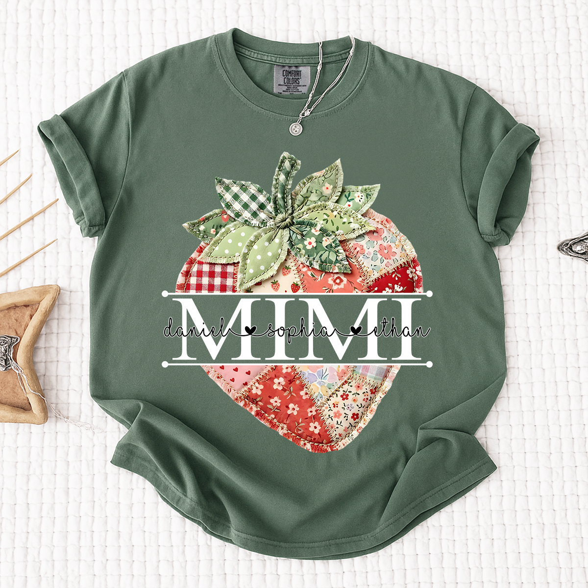 Comfort Colors® Mimi Strawberry Shirt, Personalized Cute Summer Grandma Tee For Gift Grandma And Kids