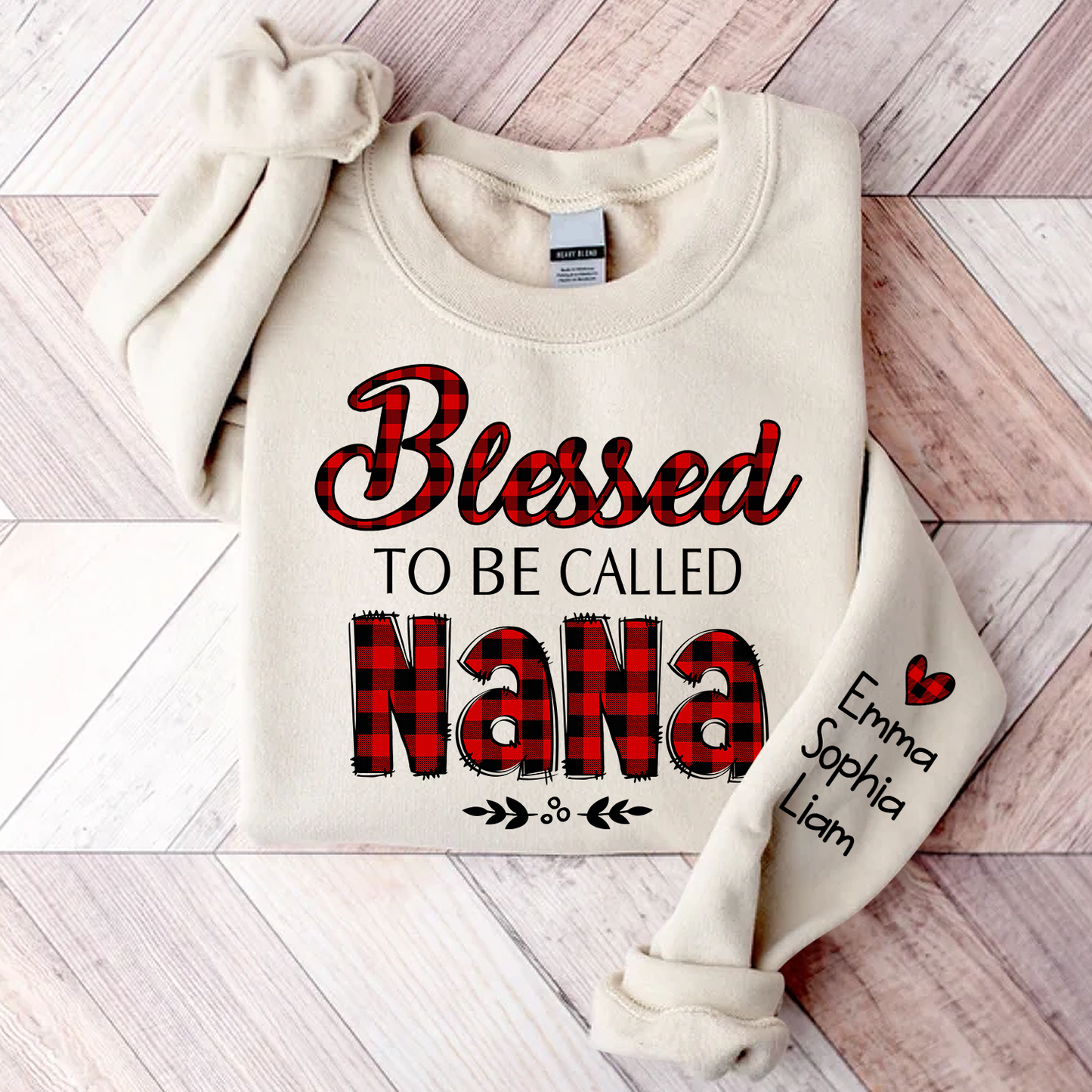 Blessed To Be Called Nana Christmas, Custom Nana With Kids TH Sweatshirt