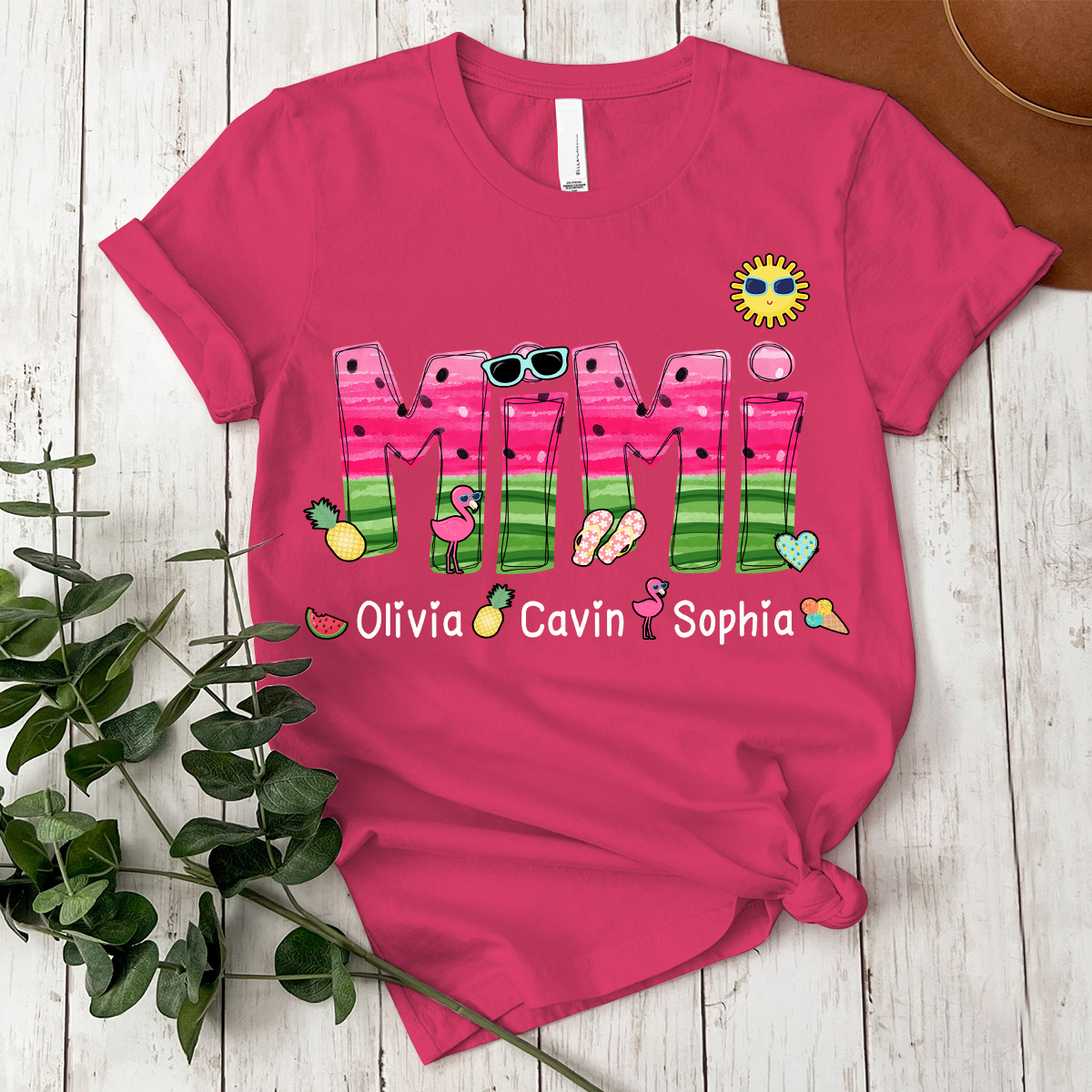 Custom Mimi Watermelon Summer Shirt, Personalized Nickname And Grandkids T-Shirt