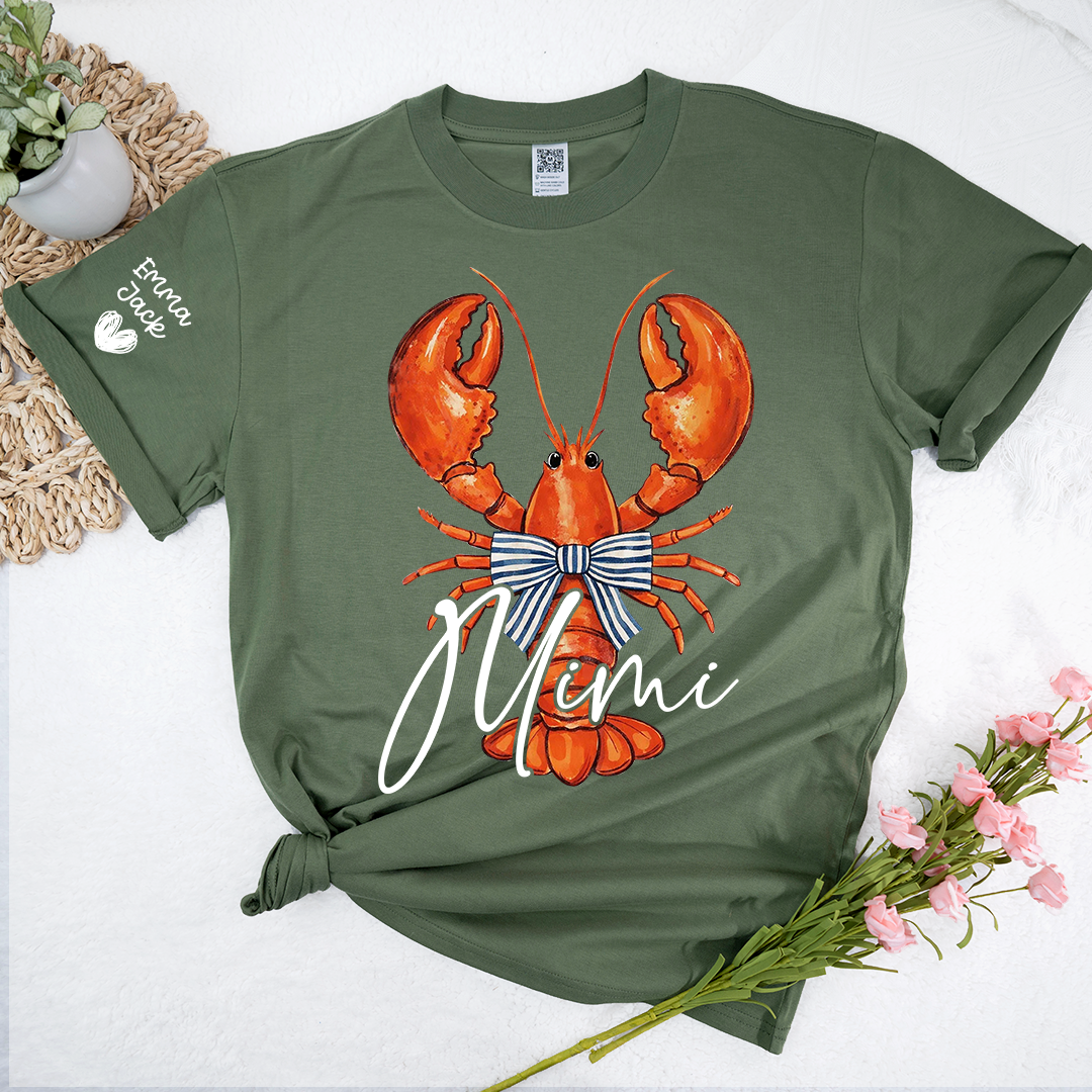 Colorful Lobster Mimi Shirt for Women Personalized Family Tee For Gift Grandma And Kids