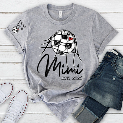 Children's Sports T-shirt, Custom Printed With Name, For Grandma, Soccer Mimi brand, Customizable With FoundingYear