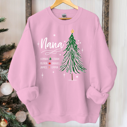 Nana Tree Christmas With Grandkids Sweatshirt