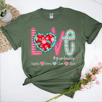 Love Grandma Life Shirt, Personalized Grandma T-Shirt with Custom Kids Names