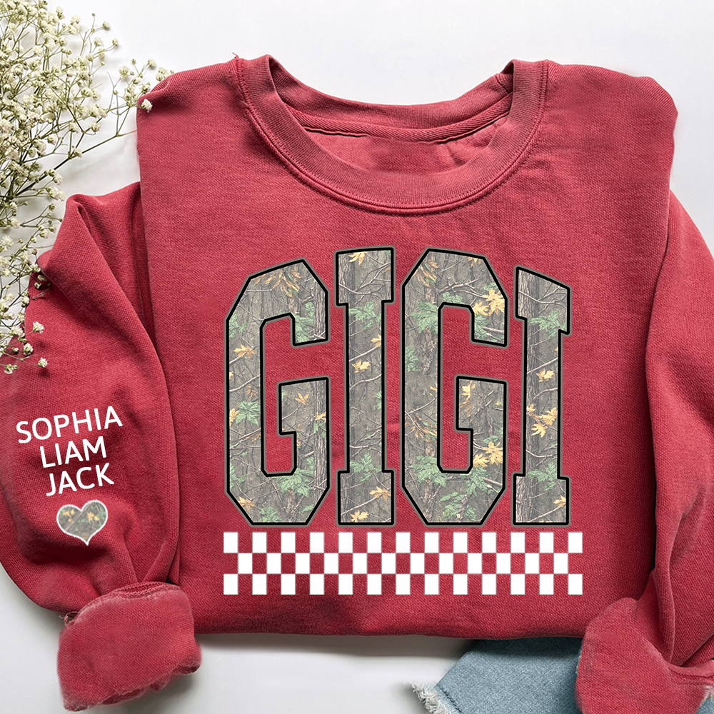 Personalized Gigi Sweatshirt, Modern Block Letter Grandma Crewneck
