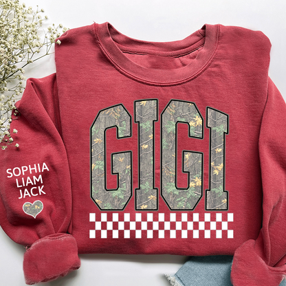 Personalized Gigi Sweatshirt, Modern Block Letter Grandma Crewneck
