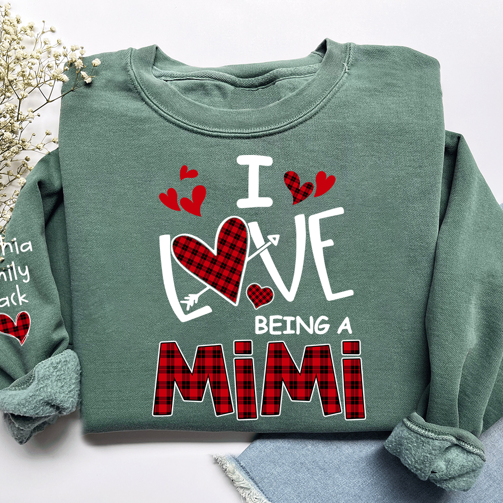 I Love Being A Mimi Sweatshirt, Gifts for Grandma, Custom Grandma and Grandchild Names