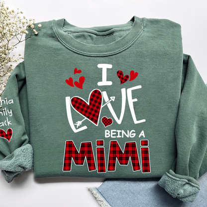 I Love Being A Mimi Sweatshirt, Gifts for Grandma, Custom Grandma and Grandchild Names