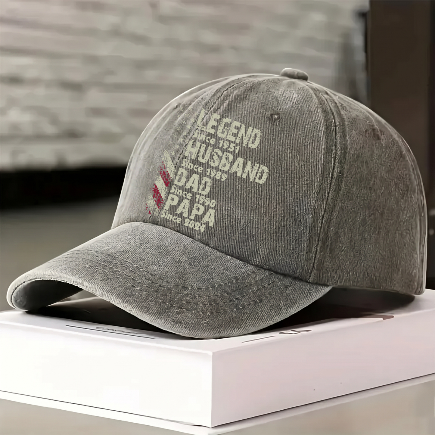 Legend Husband Dad Papa Father's Day Gift Trend, Personalized Custom Vintage Washed Denim Cap