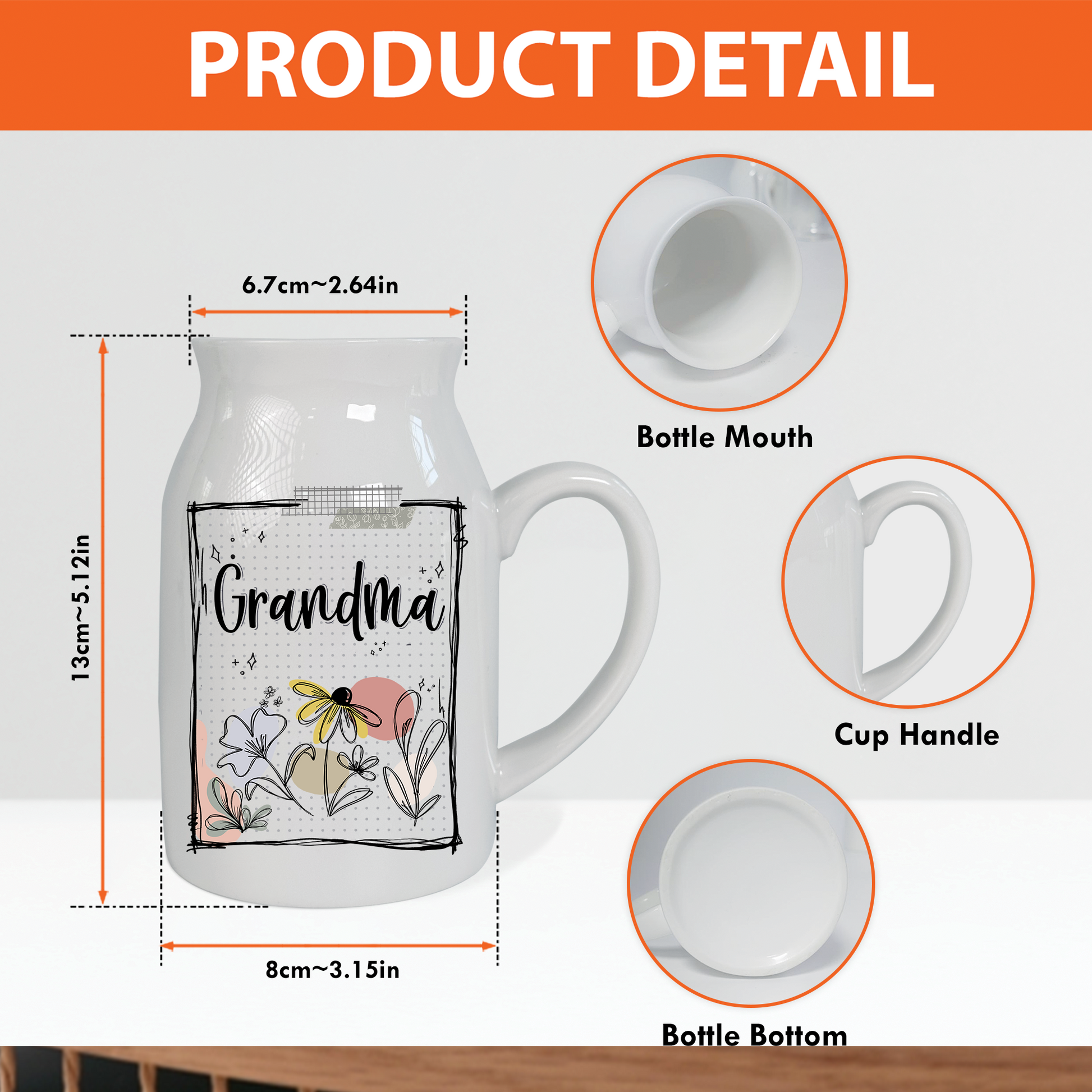 Nana Wildflower Doodles Fashion And Kids Life - Custom Home Decoration Flower Vase According To Family Requirements - Warm Gift For Mother's Day, Ceramic Flower Vase