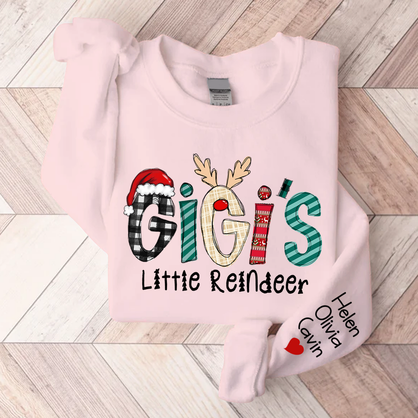 Gigi's Little Reindeer Christmas, Custom Gigi And Kids, Grandma Gift Sweatshirt