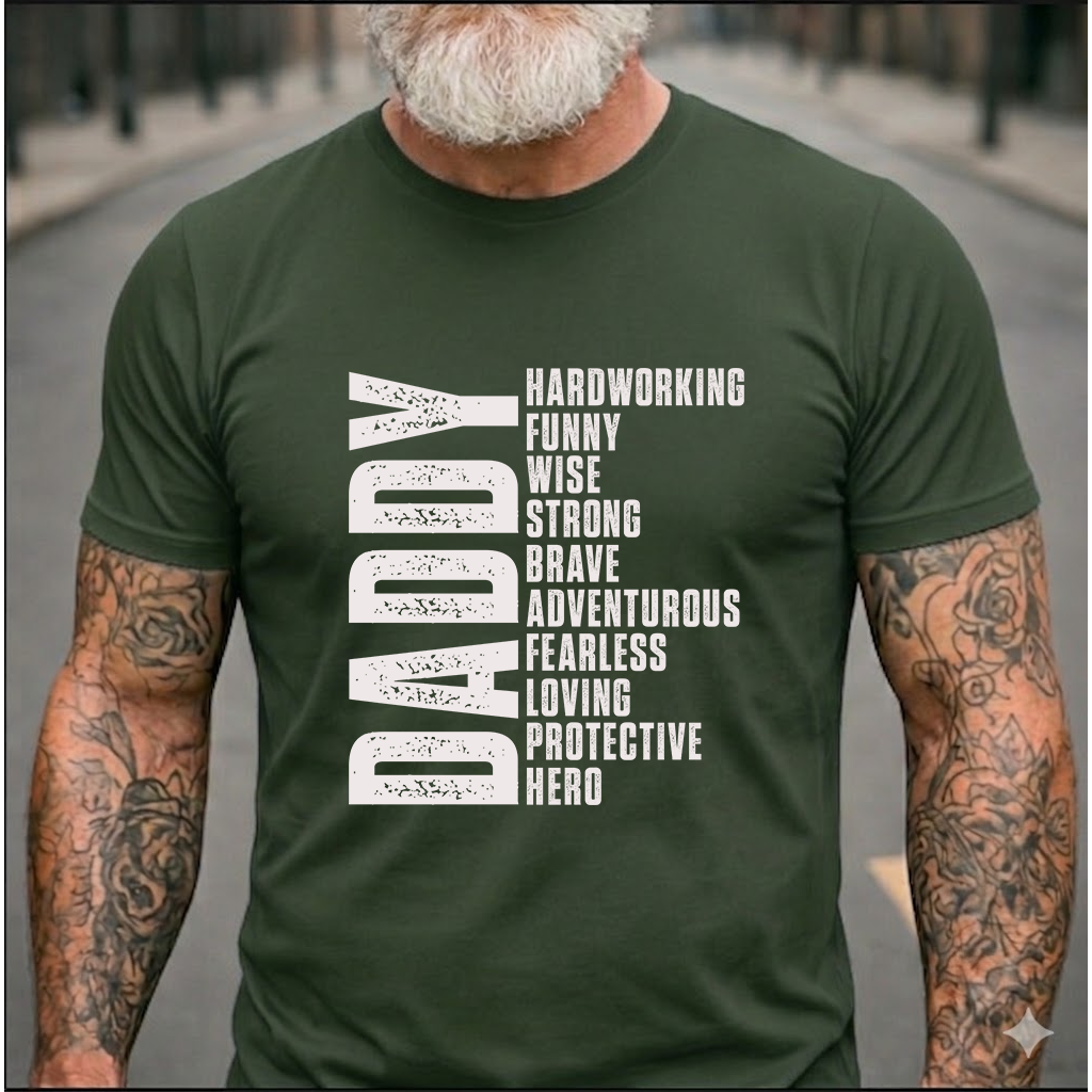 Dad Acrostic T-Shirt – Personalized Custom Name Gift for Dad Daddy Papa