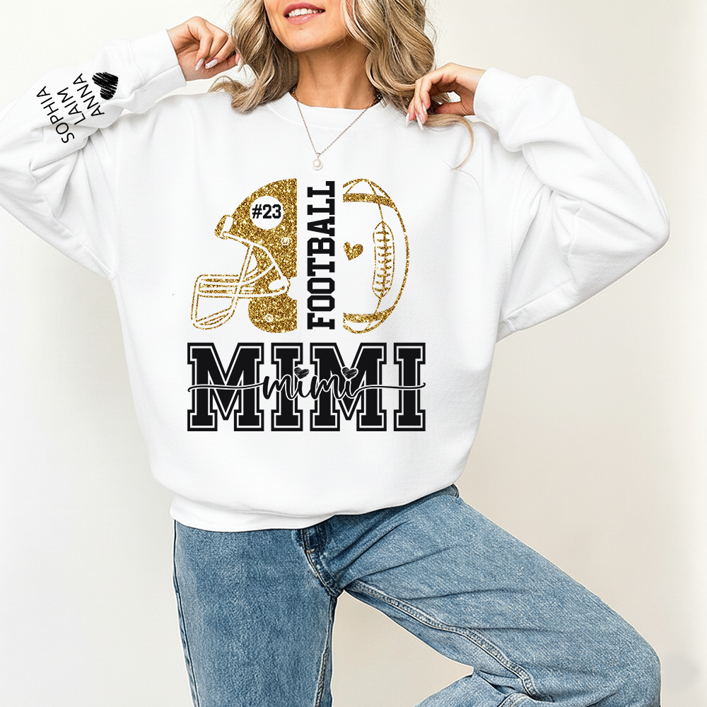 Personalized Football Grandma Sweater, Custom Gift for Grandma and Kids