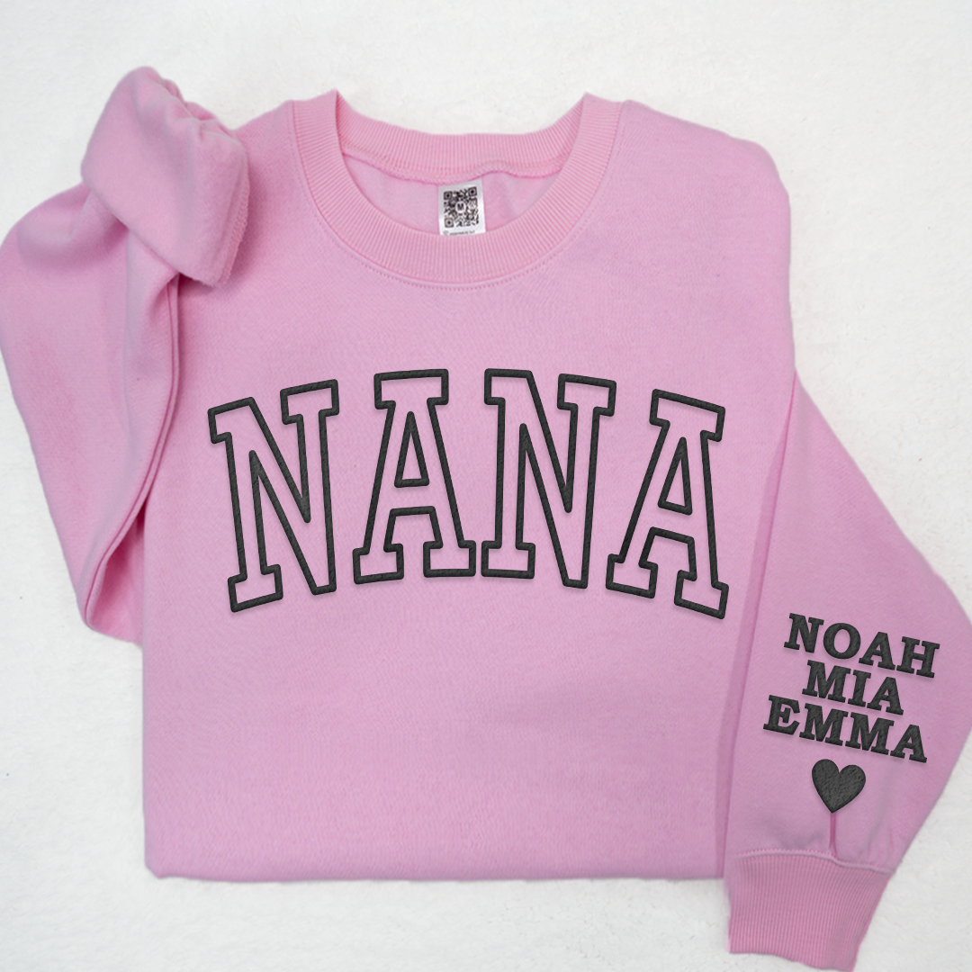 Personalized Mama Sweatshirt, With Kid Names On Sleeve, Mothers Day Gift LTP01
