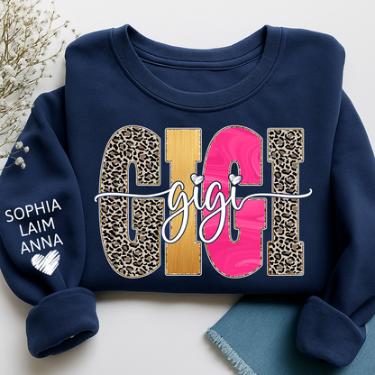 Custom Coquette Leopard Mimi Sweatshirt, Gift for Grandma And Kids