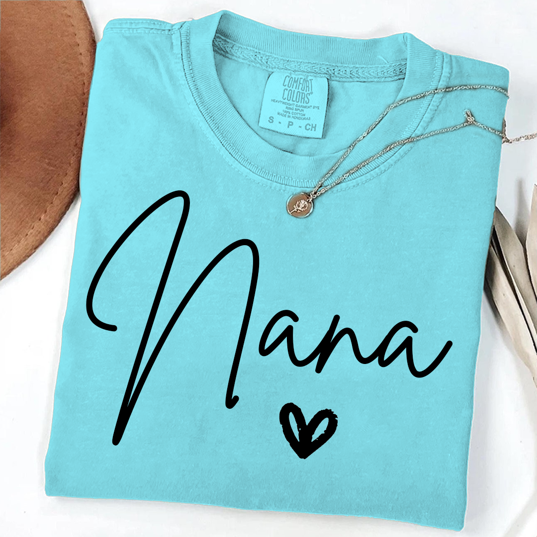 Comfort Colors® Nana Heart, Custom Gifts for Grandma and Grandchild