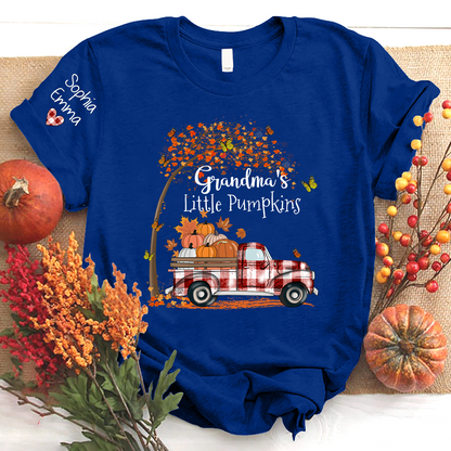 Grandma's Little Pumpkins And Kids Autumn T-Shirt