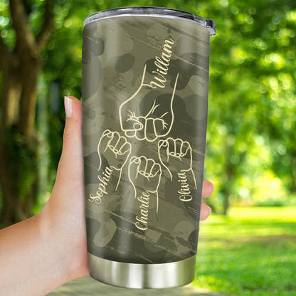 Personalized Water Cup, Custom Nickname Papa And Kids Portable Water Cup With Lid, Insulated Double Wall Vacuum Thermos Travel Coffee Mug