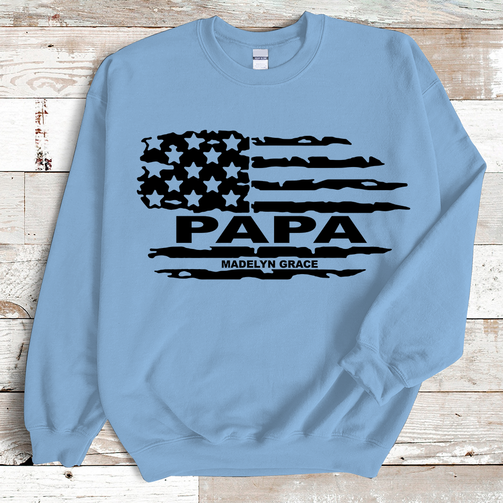 Custom Papa Flag And Kids Sweatshirt