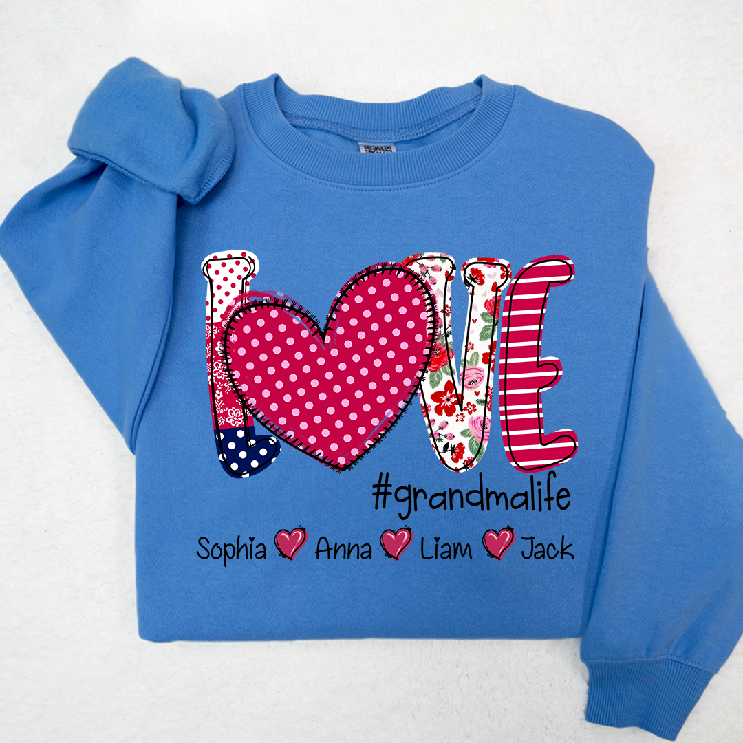 Valentine's Heart Day Custom Grandma And Kids LTP01 Sweatshirt