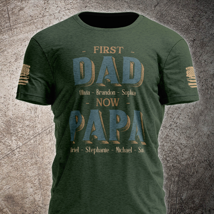 First Dad Now Papa With Kids Father's Day V2