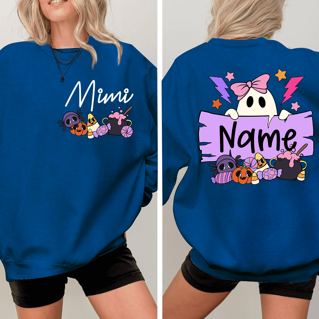 Personalized Halloween Mimi Sweatshirt, Custom Nickname For Grandma And Kids