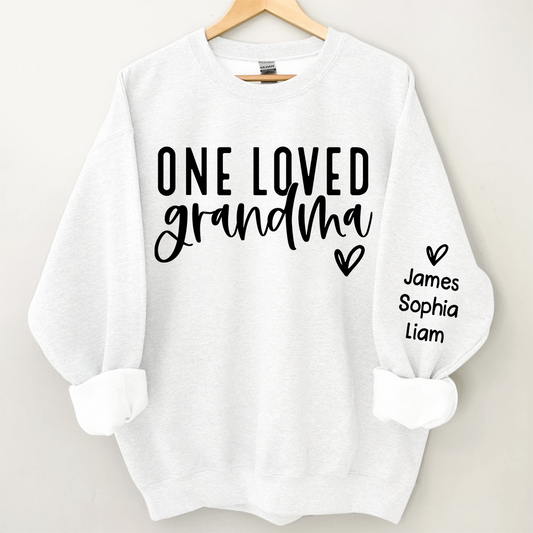 One Loved Grandma Sweatshirt, Grandma And Kids, Grandma Gift TH