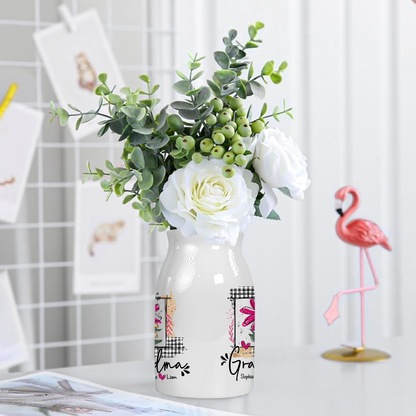 Gift for Grandma and Children - Custom home decoration flower vase according to family requirements - Warm gift for Mother's Day, Ceramic Flower Vase