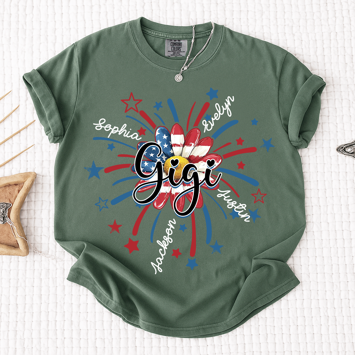 Comfort Colors® 4th of July Mimi T-shirt, A Vibrant American Flag T-shirt, A Gift For Grandma And Her Grandchildren