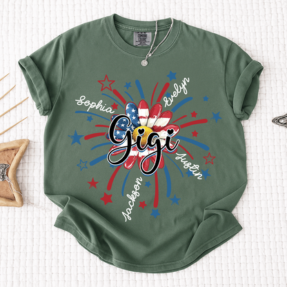 Comfort Colors® 4th of July Mimi T-shirt, A Vibrant American Flag T-shirt, A Gift For Grandma And Her Grandchildren