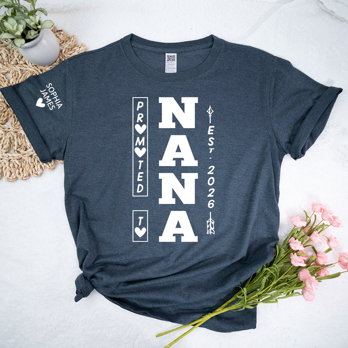 Promoted to Nana Est 2026 Shirt for Women, Cute New Grandma Announcement T-Shirt