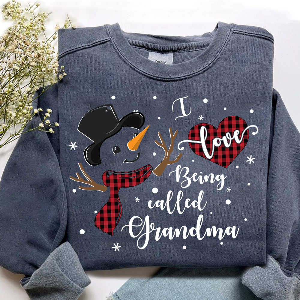 I Love Being Called Grandma Shirt, Cozy Holiday Sweatshirt for Gift Grandma And Kids