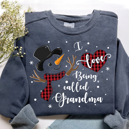I Love Being Called Grandma Shirt, Cozy Holiday Sweatshirt for Gift Grandma And Kids