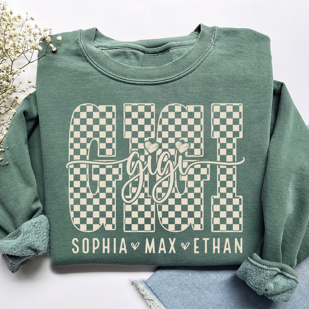 Gigi Style Checkered Bible Set, Customized Gift for Grandma and Grandchild
