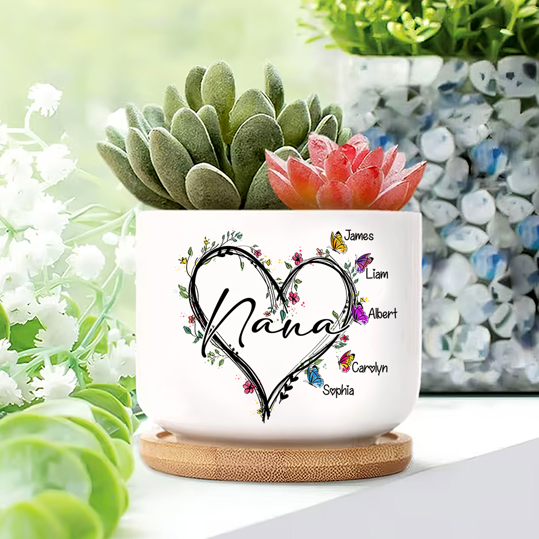 Heart Butterfly Grandma Plant Pot