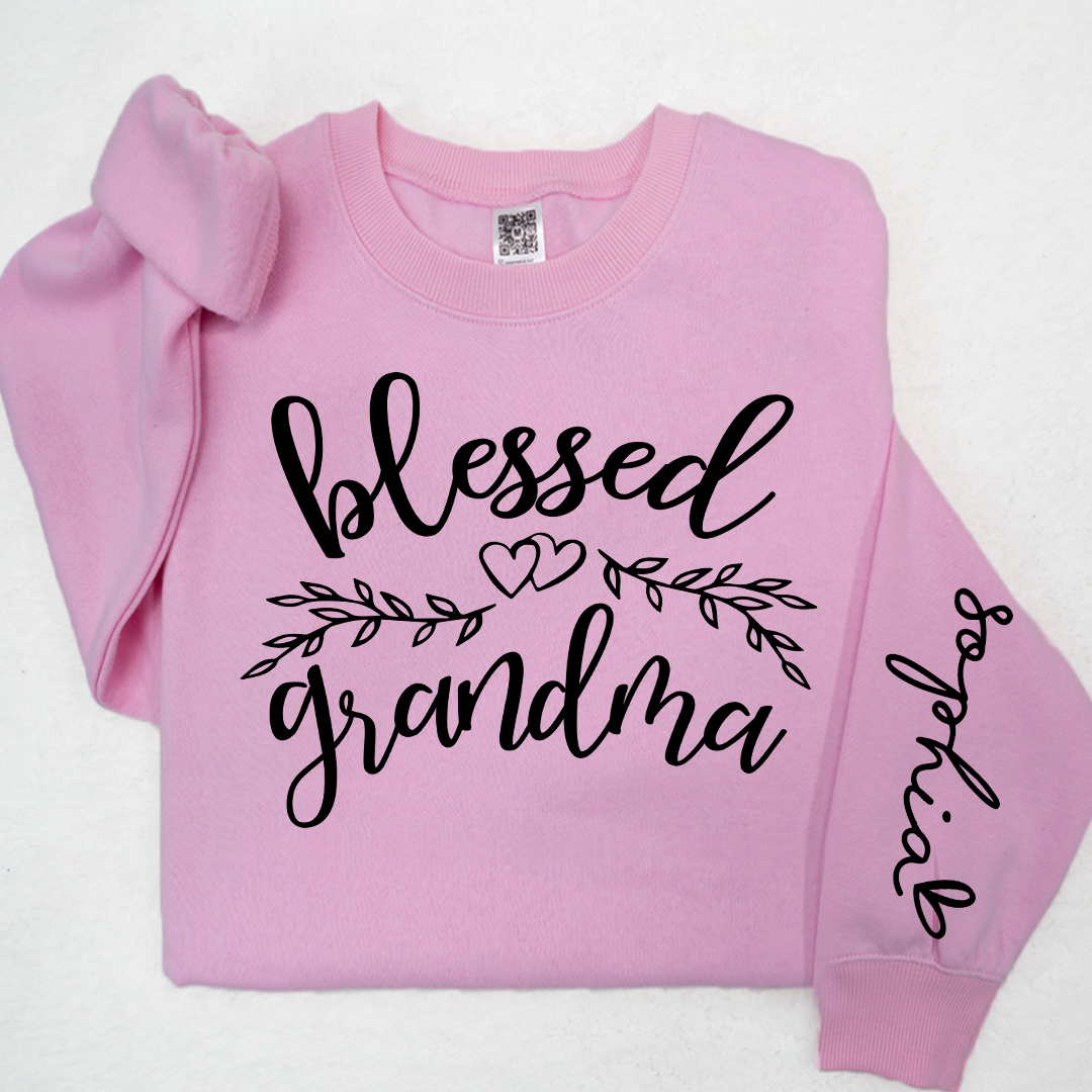 Custom Blessed Grandma Heart And Kids LTP01