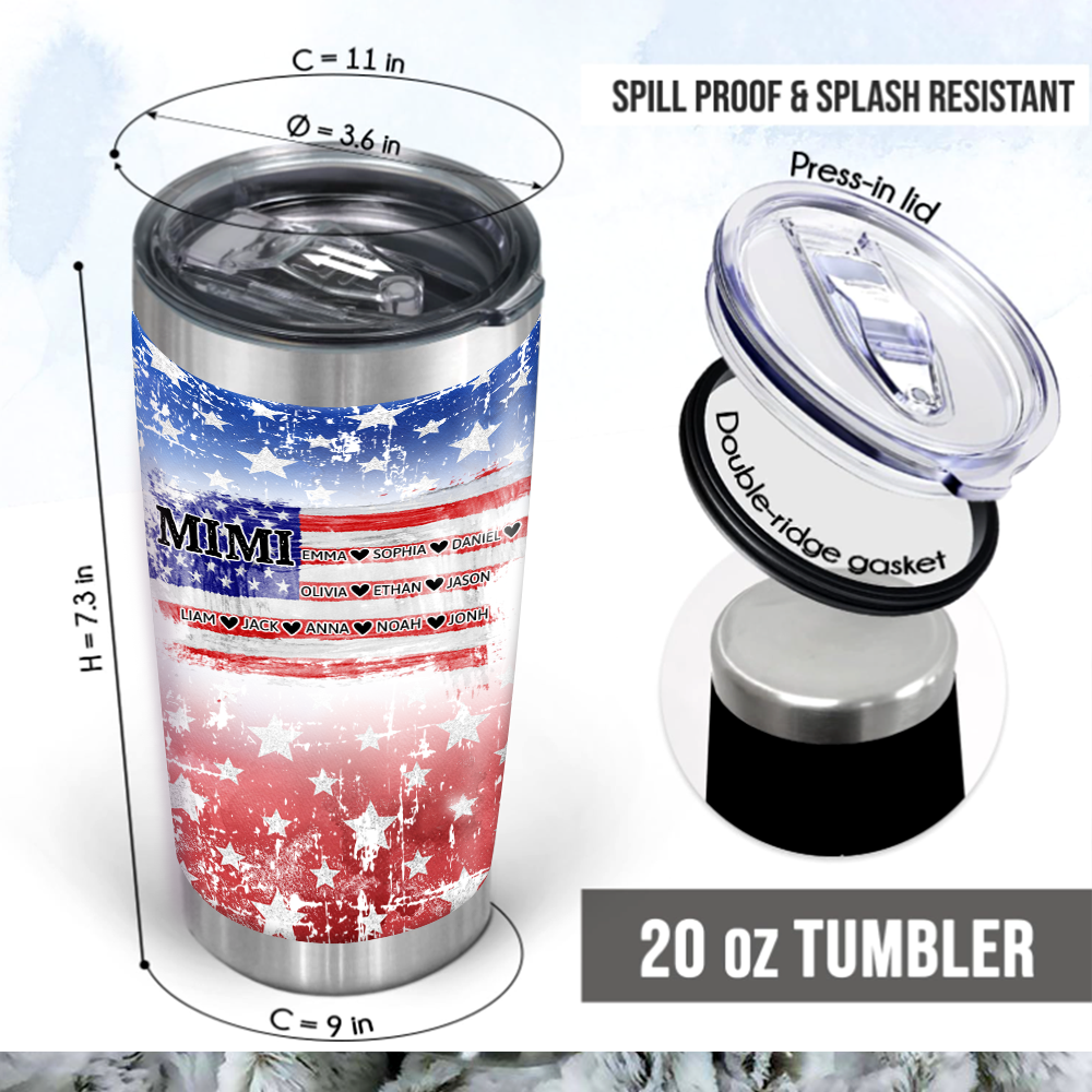 Personalized Water Cup, Custom Nickname Mimi And Kids. Portable Water Cup With Lid
