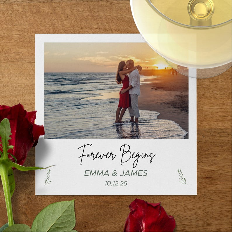 Custom Photo Napkins - Wedding Picture Napkins Engagement Party Anniversary Keepsake Cocktail & Luncheon Napkins Memory Napkins