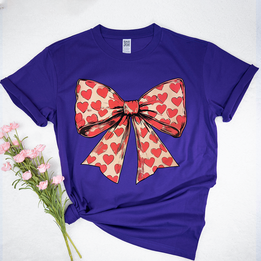 Valentine's day Heart Coquette Bow T-Shirt