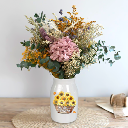 Flower Basket For Grandma And Kids - Custom Home Decoration Flower Vase According To Family Requirements - Warm Gift For Mother's Day, Ceramic Flower Vase