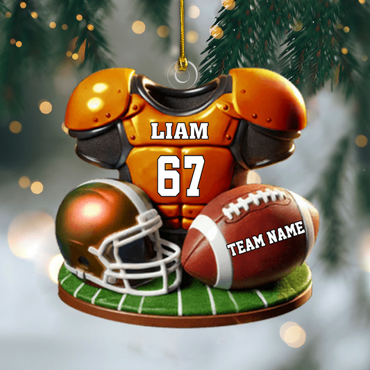 Custom Football Jersey Ornament, Personalized Sports Christmas Decoration With Name, Number & Team Ornament