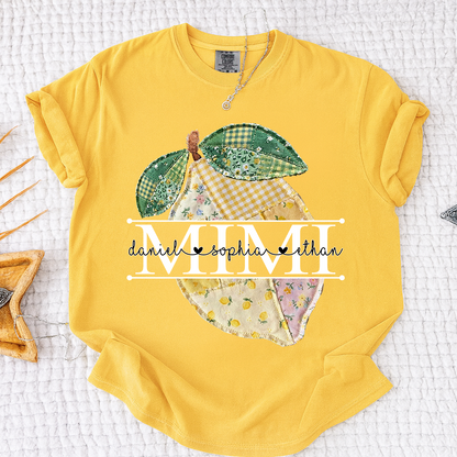 Comfort Colors® Mimi Lemon Shirt, Personalized Cute Summer Grandma Tee For Gift Grandma And Kids