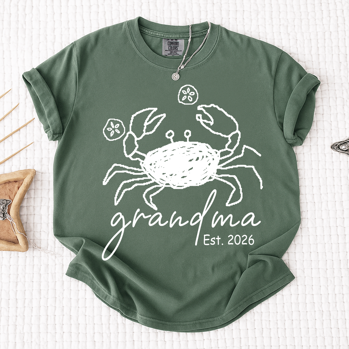 Grandma Summer Vibes Crab Shirt, Coastal Grandma T Shirt, Funny Beach Grandma Graphic Tee, Summer Vacation Gift for Grandma